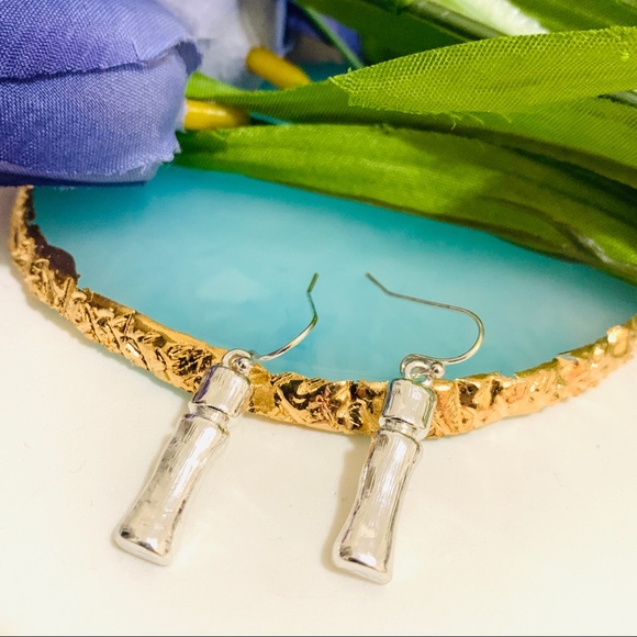 🌹Vintage True bamboos shape silver earring - Picture 6 of 10